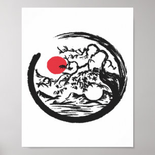 Poster Árvore Bonsai Natural Yin Yang Qi Gong Yoga Tai Ch