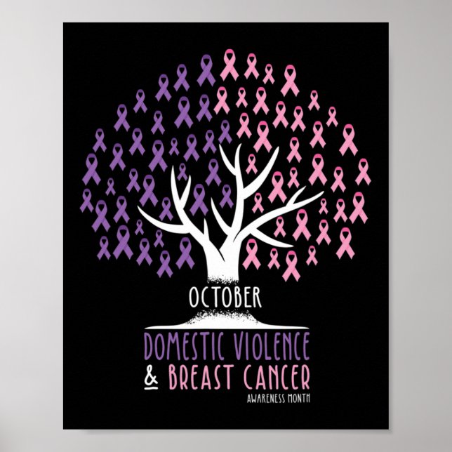 Poster Árvore - Cancer Da Mama E Awarene Da Violência Dom (Frente)