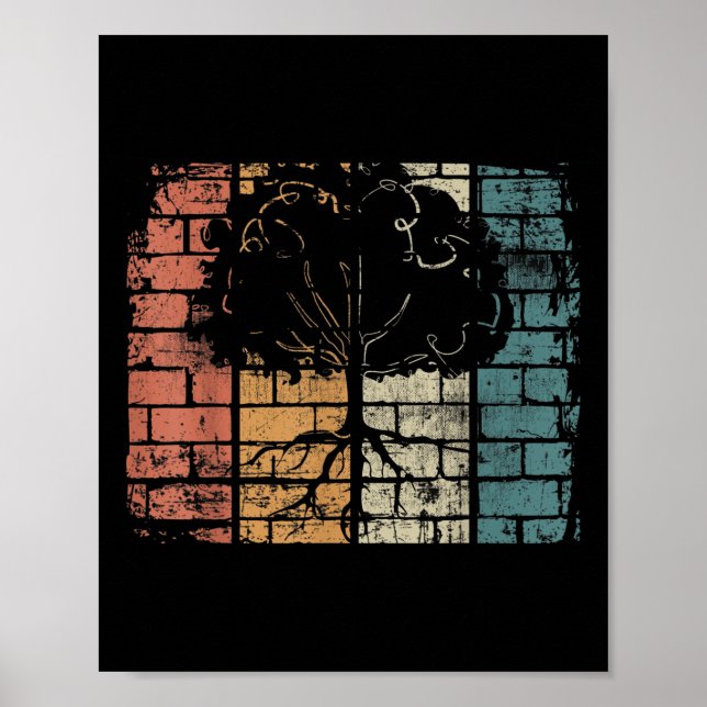 Poster Árvore com Raízes - Ambiente Retro-Natureza (Frente)