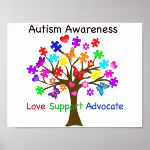 Póster Árvore da consciência do autismo