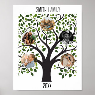Poster Árvore da família com fotos - Família personalizáv