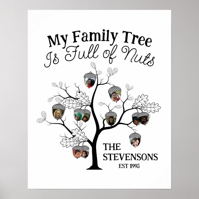 Poster Árvore da Família de Fotos Engraçada é Cheio de Na (Frente)
