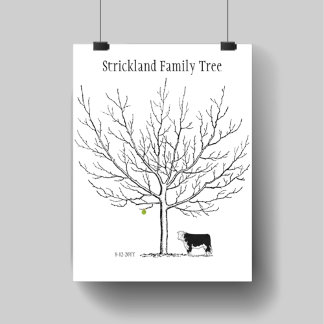 Poster Árvore da Família de Vacas Russas sem Borda
