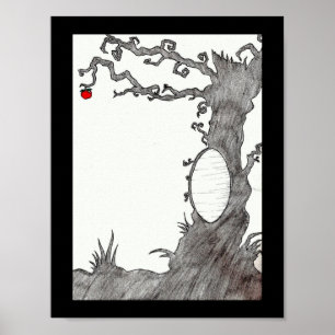 Póster Árvore da mágica de branco da neve