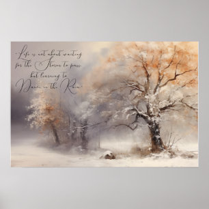 Poster Árvore da Natureza em Aquarela Elegante