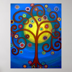 PÓSTER ÁRVORE DA PINTURA DA VIDA