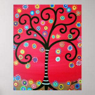 POSTER ÁRVORE DA PINTURA DA VIDA