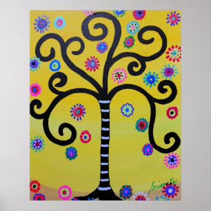 POSTER ÁRVORE DA PINTURA DA VIDA