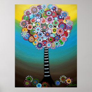 PÓSTER ÁRVORE DA PINTURA DA VIDA