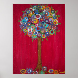 PÓSTER ÁRVORE DA PINTURA DA VIDA