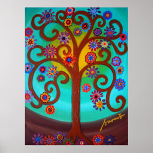 PÓSTER ÁRVORE DA PINTURA DA VIDA
