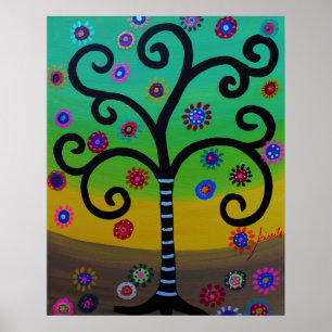 PÓSTER ÁRVORE DA PINTURA DA VIDA