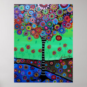 PÓSTER ÁRVORE DA PINTURA DA VIDA POR PRISARTS