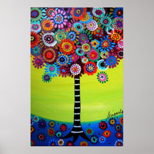 PÓSTER ÁRVORE DA PINTURA LUNÁTICA DA ÁRVORE DA VIDA