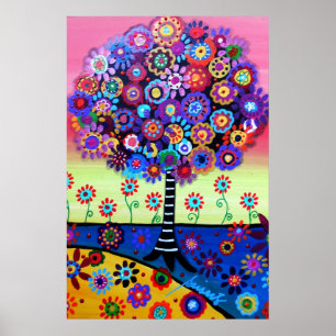 PÓSTER ÁRVORE DA PINTURA LUNÁTICA DA ÁRVORE DA VIDA