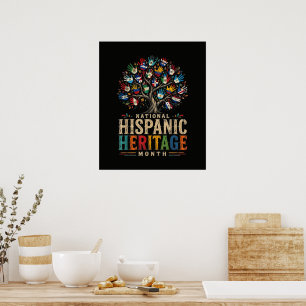 Poster Árvore da Unidade do Mês da Herança Hispânica Vint
