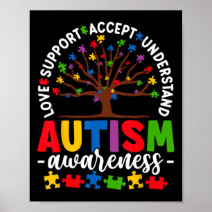 Poster Árvore da Vida Conscientização do Autismo Amor Ace