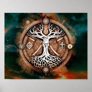 Poster Árvore da Vida de Yggdrasil