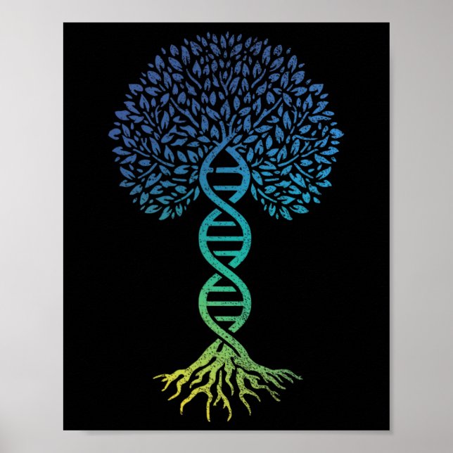 Poster Árvore da Vida Dna Science Genetics Earth Day (Frente)