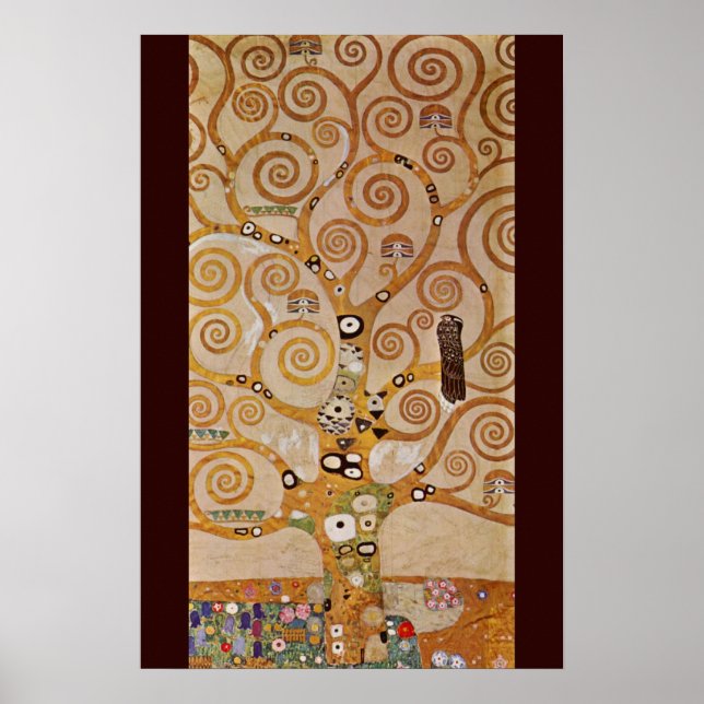 Póster Árvore da Vida por Gustav Klimt, Art Nouveau Estil (Frente)