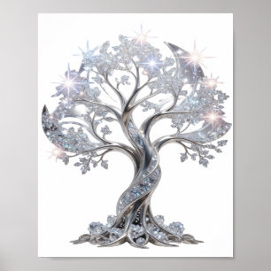 Poster Árvore da Vida Prata Clássica
