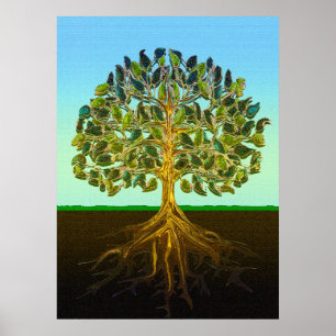 Póster Árvore da Vida Simples Prazeres da Vida