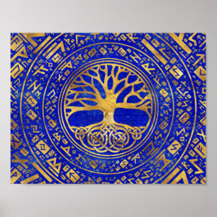 Poster Árvore da vida - Yggdrasil - Lapis Lazuli