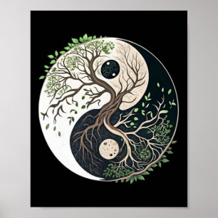 Poster Árvore Da Vida Yin Yang Yoga Nature Lance Arte