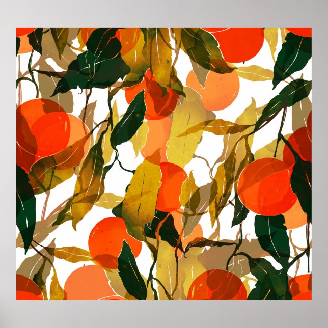 Poster Árvore das tangerinas: padrão suculento e sem cost (Frente)