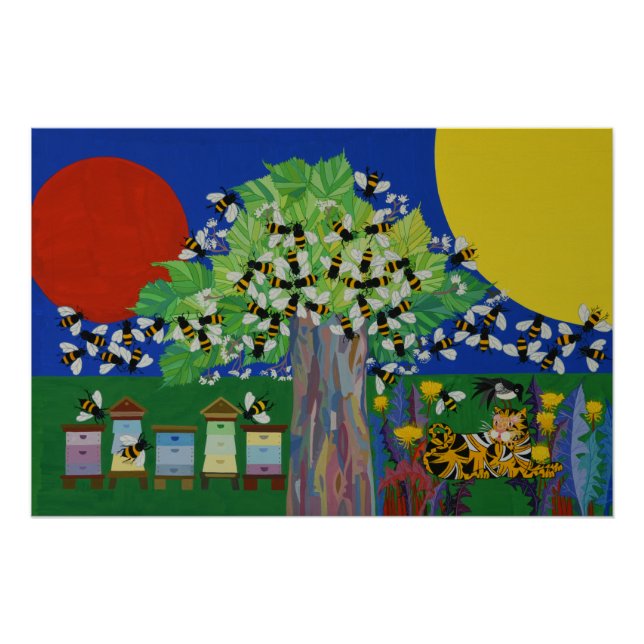 Póster Árvore de abelhas (Frente)