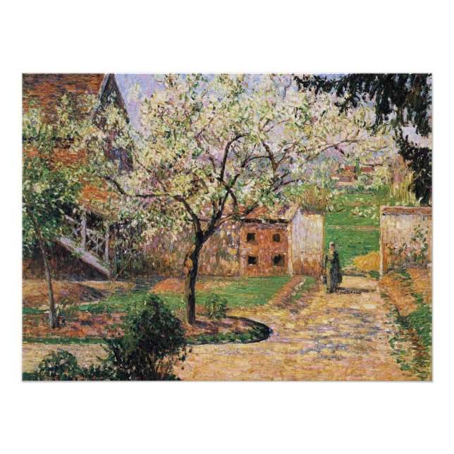 Póster Árvore de ameixa de flores, Eragny Camille Pissarr (Frente)