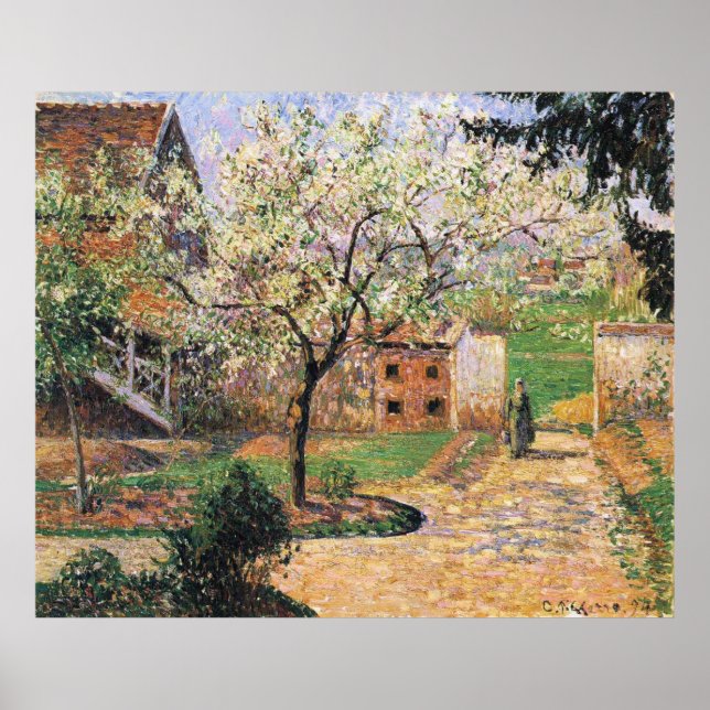 Poster Árvore de ameixa de flores, Eragny Camille Pissarr (Frente)