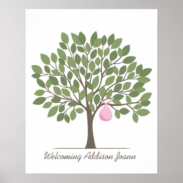 Póster Árvore de Assinaturas de Bebê - Grande (Frente)