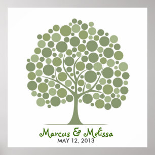 Póster Árvore de Assinaturas de Casamento – Círculos