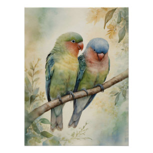 Póster Árvore de aves aquáticas Eucalyptus
