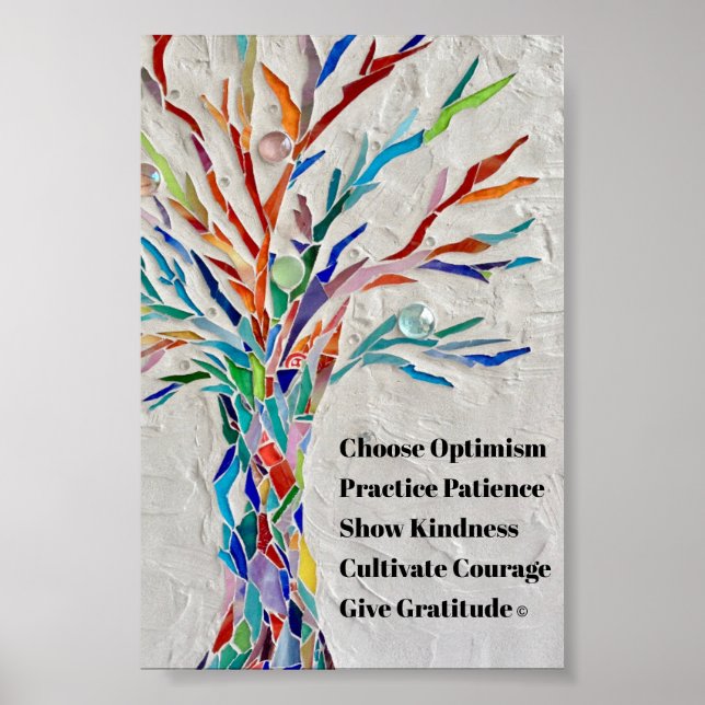 Poster Árvore de Citação Motivacional Inspiradora (Frente)