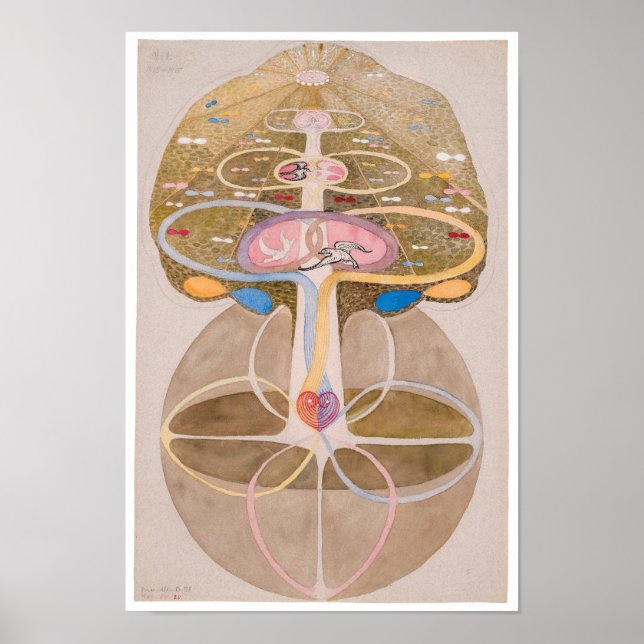 Poster Árvore de conhecimento n.o 1 | Hilma af Klint | (Frente)