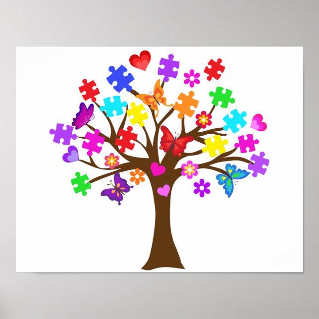 Poster Árvore de Consciência do Autismo (Frente)