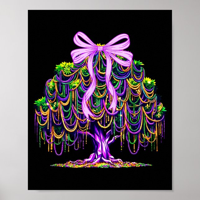 Poster Árvore de Contas do Carnaval de Mardi Gras New Orl (Frente)