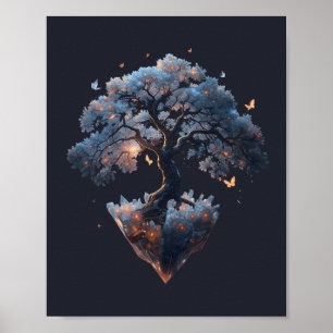Poster Árvore de Cristal Celestial – Arte da Natureza Fan