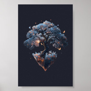 Poster Árvore de Cristal Celestial – Arte da Natureza Fan