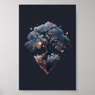 Poster Árvore de Cristal Celestial – Arte da Natureza Fan
