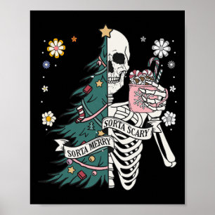 Poster Árvore de Esqueleto de Natal Mais ou Menos Assusta