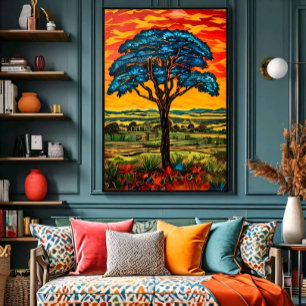Poster Árvore de Fogo Azul