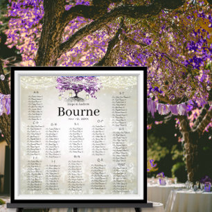 Póster Árvore de Folha de Coração Roxo Roxo-Roxo do Jar F