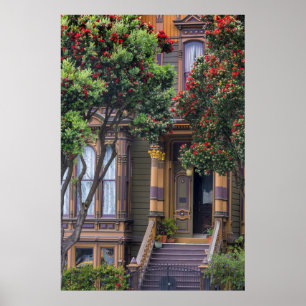 Póster Árvore de Goma Flor Vermelha Frames Vitorianos