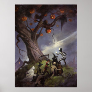 Poster Árvore de Halloween