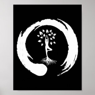 Poster Árvore de Ioga do Yin Yang da Meditação da Vida