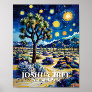 Poster Árvore de Joshua Personalizada Van Gogh Noite Estr