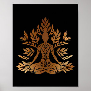 Poster Árvore de Meditação Espiritualidade Zen Buda Yoga 